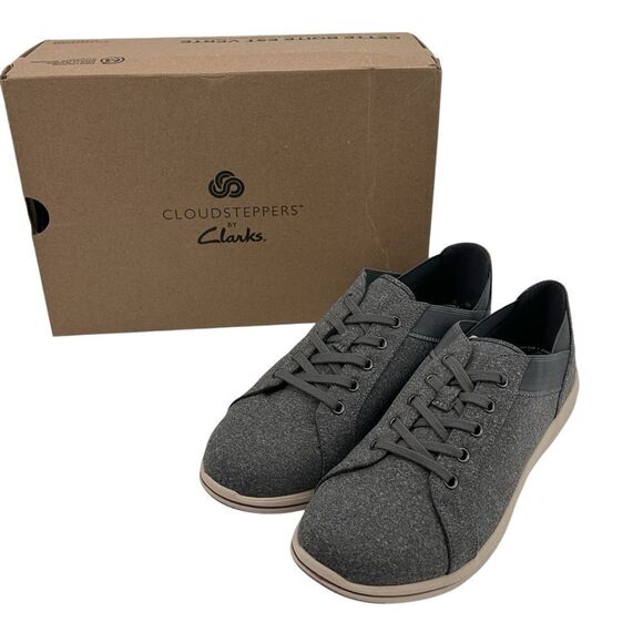 NIB Clarks Breeze Sky gray sneakers size 9.5 - Picture 1 of 11